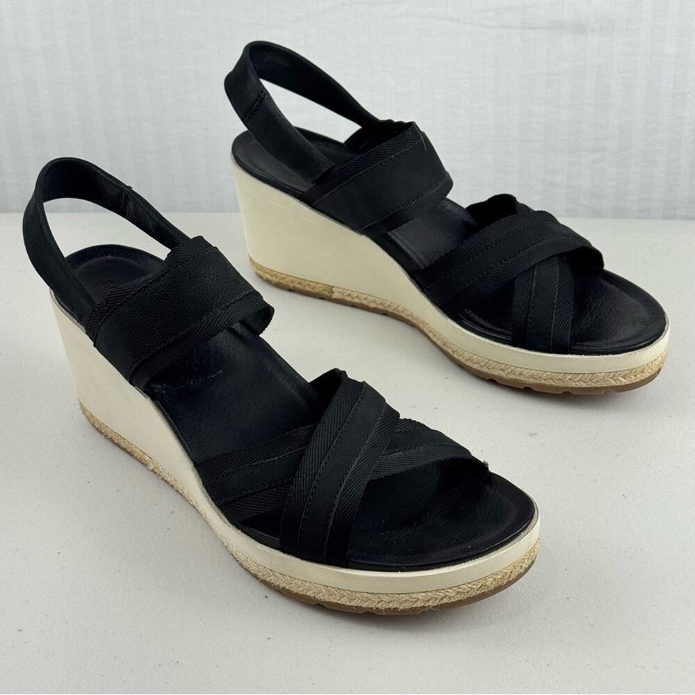 Merrell Women’s Kaiteri Wedge Black Strap Sandal Size 10 EUR 41 Outdoor Gorpcore